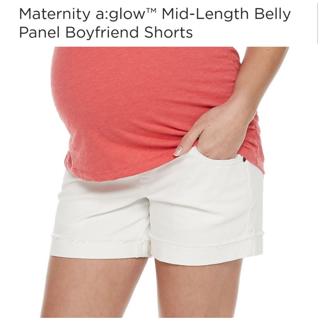 50 Offnwtmaternity AGlow Brand Belly Panel Boyfriend Shorts